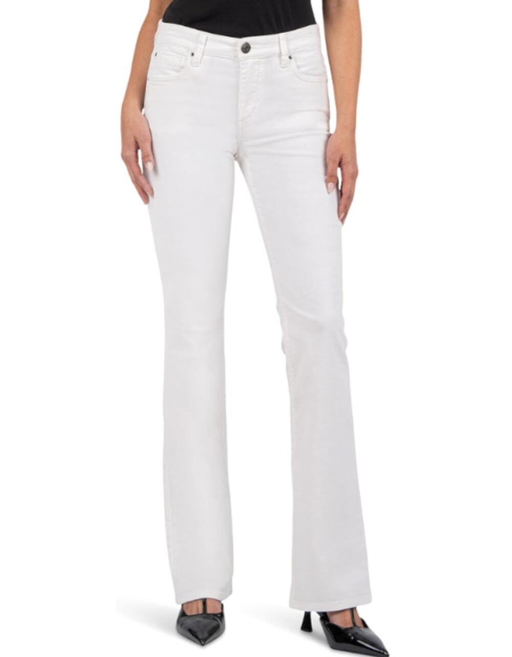 KUT FROM THE KLOTH Womens Karen Baby Bootcut Jeans Size 16 White Pearl Denim NWT